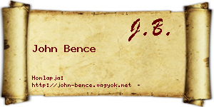 John Bence névjegykártya